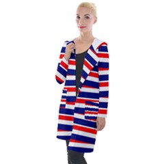 Patriotic Ribbons Hooded Pocket Cardigan