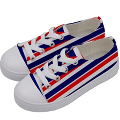 Patriotic Ribbons Kids  Low Top Canvas Sneakers