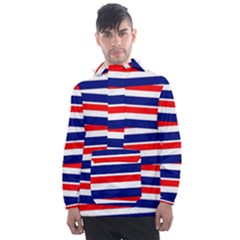 Patriotic Ribbons Men s Front Pocket Pullover Windbreaker by Mariart