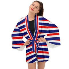 Patriotic Ribbons Long Sleeve Kimono