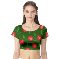 Christmas 001 Short Sleeve Crop Top