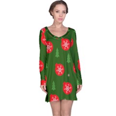 Christmas 001 Long Sleeve Nightdress by MooMoosMumma