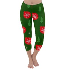 Christmas 001 Capri Winter Leggings 