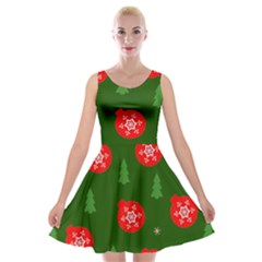 Christmas 001 Velvet Skater Dress by MooMoosMumma