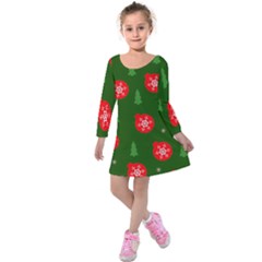 Christmas 001 Kids  Long Sleeve Velvet Dress by MooMoosMumma