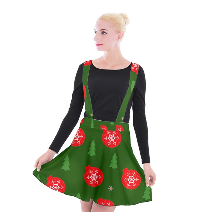 Christmas 001 Suspender Skater Skirt