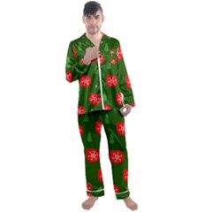 Christmas 001 Men s Long Sleeve Satin Pyjamas Set