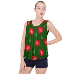 Christmas 001 Bubble Hem Chiffon Tank Top