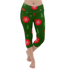 Christmas 001 Lightweight Velour Capri Yoga Leggings