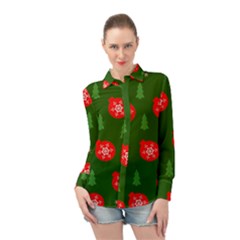 Christmas 001 Long Sleeve Chiffon Shirt