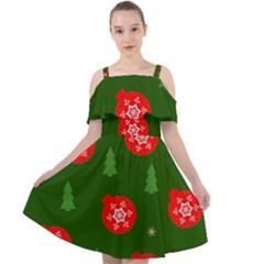 Christmas 001 Cut Out Shoulders Chiffon Dress by MooMoosMumma