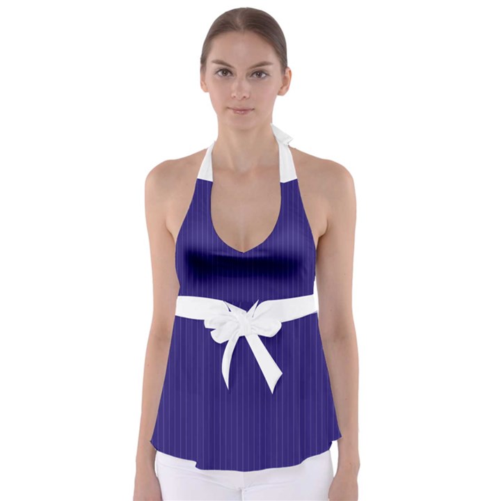 Berry Blue & White - Babydoll Tankini Top