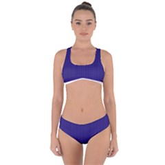 Berry Blue & White - Criss Cross Bikini Set by FashionLane