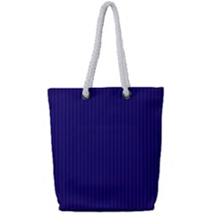 Berry Blue & White - Full Print Rope Handle Tote (small) by FashionLane