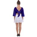 Berry Blue & White - Tie Back Butterfly Sleeve Chiffon Top View2