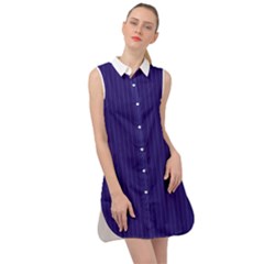 Berry Blue & White - Sleeveless Shirt Dress by FashionLane