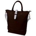 Brunette Brown & White -  Buckle Top Tote Bag View1