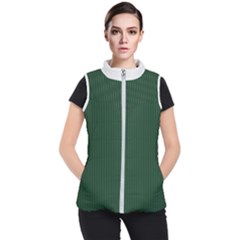 Eden Green & White - Women s Puffer Vest by FashionLane