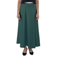 Eden Green & White - Flared Maxi Skirt by FashionLane