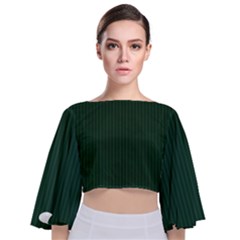 Eden Green & White - Tie Back Butterfly Sleeve Chiffon Top by FashionLane