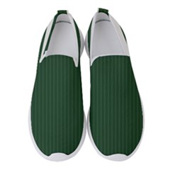 Eden Green & White - Women s Slip On Sneakers by FashionLane