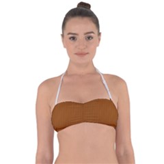 Rusty Orange & White - Halter Bandeau Bikini Top by FashionLane