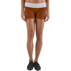 Rusty Orange & White - Yoga Shorts by FashionLane