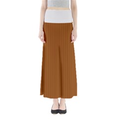 Rusty Orange & White - Full Length Maxi Skirt by FashionLane