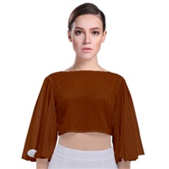 Rusty Orange & White - Tie Back Butterfly Sleeve Chiffon Top by FashionLane