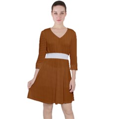 Rusty Orange & White - Ruffle Dress by FashionLane