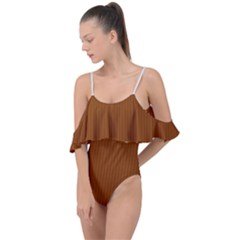 Rusty Orange & White - Drape Piece Swimsuit by FashionLane