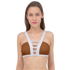 Rusty Orange & White - Cage Up Bikini Top by FashionLane