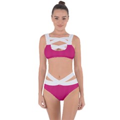 Peacock Pink & White - Bandaged Up Bikini Set 