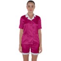 Peacock Pink & White - Satin Short Sleeve Pyjamas Set View1