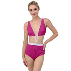 Peacock Pink & White - Tied Up Two Piece Swimsuit