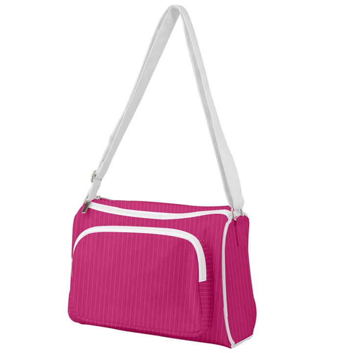 Peacock Pink & White - Front Pocket Crossbody Bag