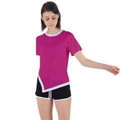 Peacock Pink & White - Asymmetrical Short Sleeve Sports Tee