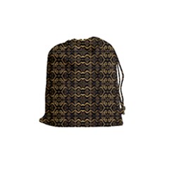 Luxury Golden Oriental Ornate Pattern Drawstring Pouch (medium) by dflcprintsclothing