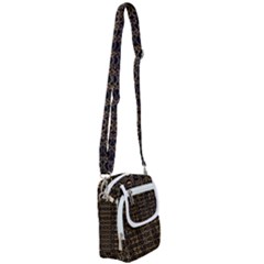 Luxury Golden Oriental Ornate Pattern Shoulder Strap Belt Bag by dflcprintsclothing