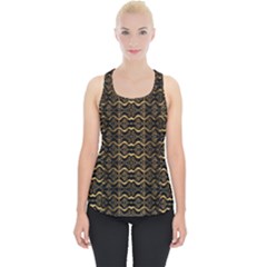 Luxury Golden Oriental Ornate Pattern Piece Up Tank Top by dflcprintsclothing