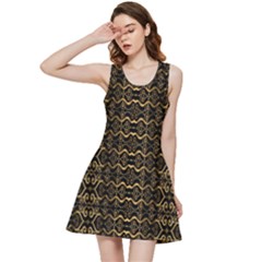 Luxury Golden Oriental Ornate Pattern Inside Out Racerback Dress by dflcprintsclothing