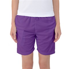 Eminence Purple & White - Women s Basketball Shorts by FashionLane