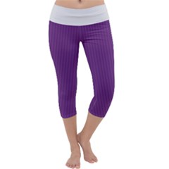 Eminence Purple & White - Capri Yoga Leggings by FashionLane