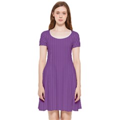 Eminence Purple & White - Inside Out Cap Sleeve Dress by FashionLane