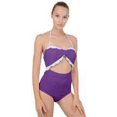 Eminence Purple & White - Scallop Top Cut Out Swimsuit by FashionLane