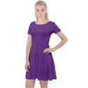 Eminence Purple & White - Cap Sleeve Velour Dress  View1