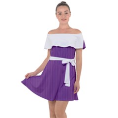 Eminence Purple & White - Off Shoulder Velour Dress by FashionLane