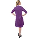 Eminence Purple & White - Long Sleeve Mini Shirt Dress View2