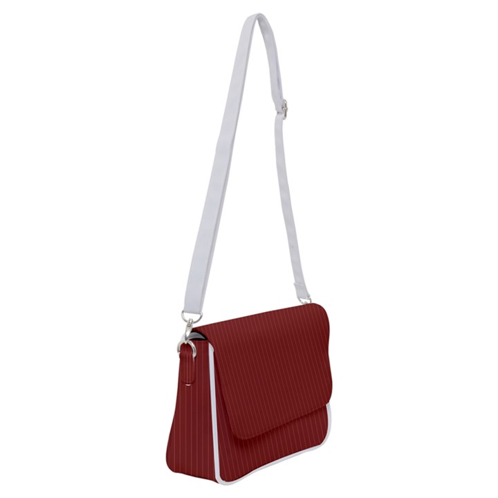 Berry Red & White - Shoulder Bag with Back Zipper