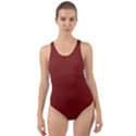 Berry Red & White - Cut-Out Back One Piece Swimsuit View1